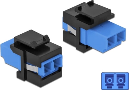 Picture of Delock Keystone Module LC Duplex female to LC Duplex female blue / black
