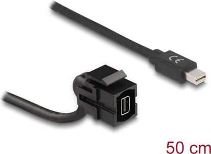 Picture of Delock Keystone Module mini DisplayPort female 110° > mini DisplayPort male with cable black
