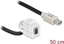 Picture of Delock Keystone Module mini DisplayPort female 110° > mini DisplayPort male with cable white