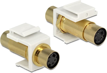 Picture of Delock Keystone module Mini-DIN 4 pin female > female gold plated white