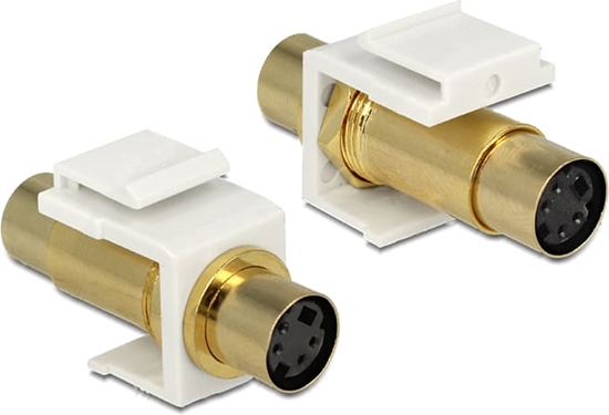 Picture of Delock Keystone module Mini-DIN 4 pin female > female gold plated white