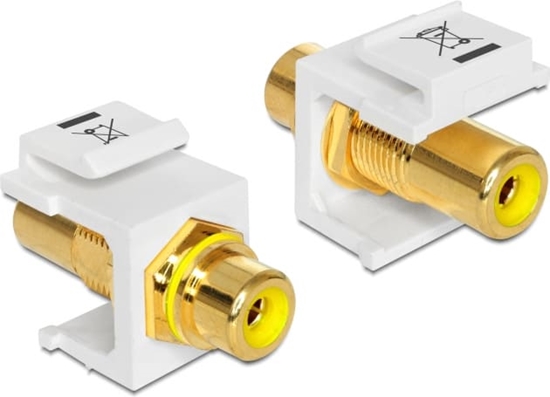 Picture of Delock Keystone Module RCA female > RCA female gold plated yellow / white