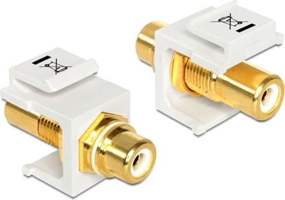 Picture of Delock Keystone Module RCA female > RCA female gold plated white / white