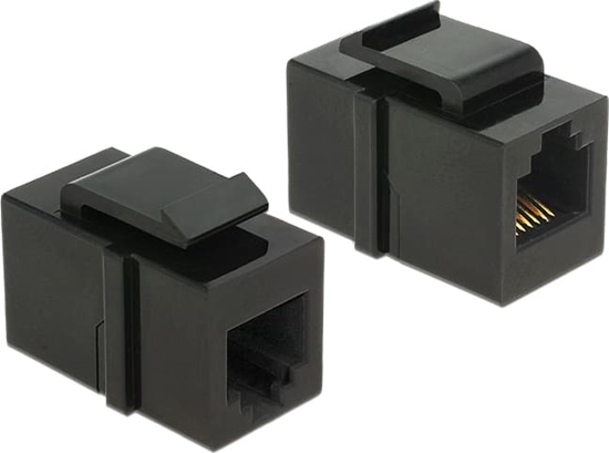 Picture of Delock Keystone Module RJ12 female > RJ12 female Cat.3 black