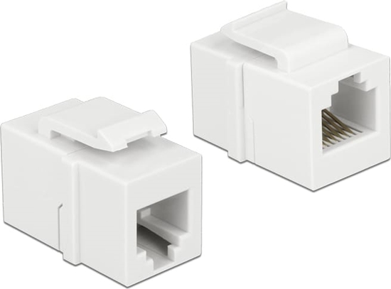 Picture of Delock Keystone Module RJ12 female > RJ12 female Cat.3 white