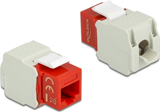 Picture of Delock Keystone Module RJ45 jack > LSA Cat.6 UTP red