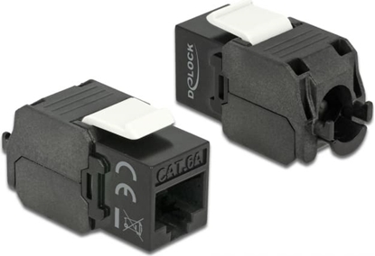 Picture of Delock Keystone Module RJ45 jack > LSA Cat.6A UTP black