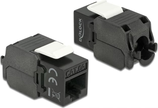 Picture of Delock Keystone Module RJ45 jack > LSA Cat.6A UTP black
