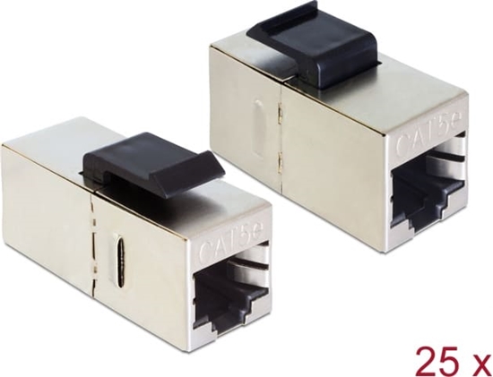 Picture of Delock Keystone Module RJ45 jack > RJ45 jack Cat.5e compact 25 pieces