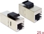 Attēls no Delock Keystone Module RJ45 jack > RJ45 jack Cat.5e compact 25 pieces
