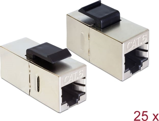 Picture of Delock Keystone Module RJ45 jack > RJ45 jack Cat.6 compact 25 pieces