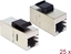 Attēls no Delock Keystone Module RJ45 jack > RJ45 jack Cat.6 compact 25 pieces