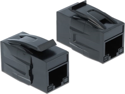 Picture of Delock Keystone Module RJ45 jack > RJ45 jack Cat.6A UTP black