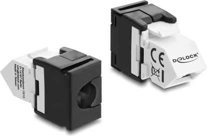 Picture of Delock Keystone Module RJ45 jack to LSA Cat.6 45° angled connector, unshielded black / white