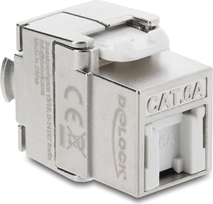 Picture of Delock Keystone Module RJ45 jack to LSA Cat.6A shielded tool-free with dust protection cap