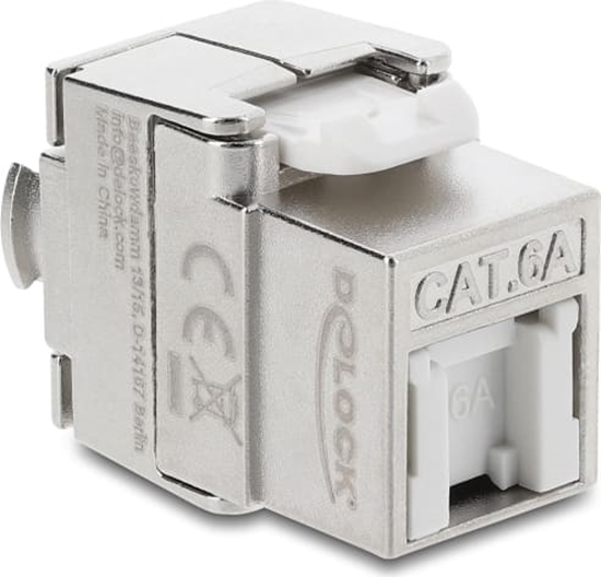 Picture of Delock Keystone Module RJ45 jack to LSA Cat.6A shielded tool-free with dust protection cap