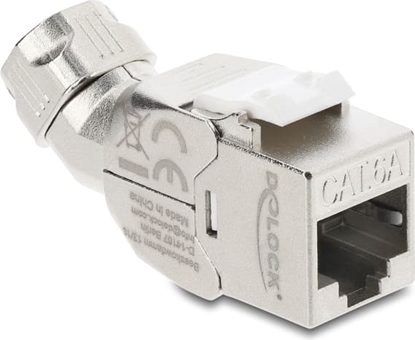 Picture of Delock Keystone Module RJ45 jack to LSA Cat.6A toolfree 45° angled shielded