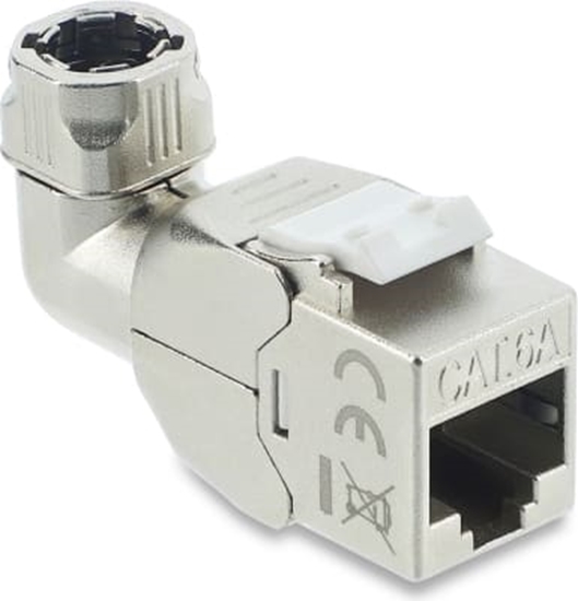 Picture of Delock Keystone Module RJ45 jack to LSA Cat.6A toolfree 90° angled shielded