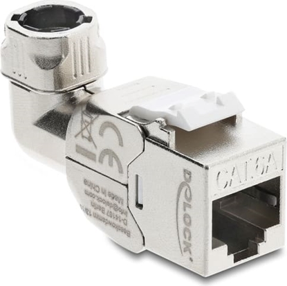 Picture of Delock Keystone Module RJ45 jack to LSA Cat.6A toolfree 90° angled shielded for cable diameter from 5.0 - 8.5 mm
