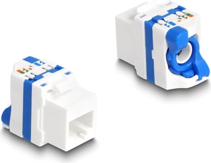 Picture of Delock Keystone Module RJ45 jack to LSA Cat.6A toolfree with blue twist lock