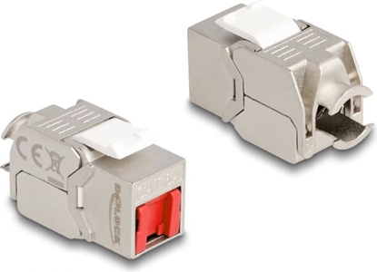 Picture of Delock Keystone Module RJ45 jack to LSA Cat.6A toolfree with red dust cover