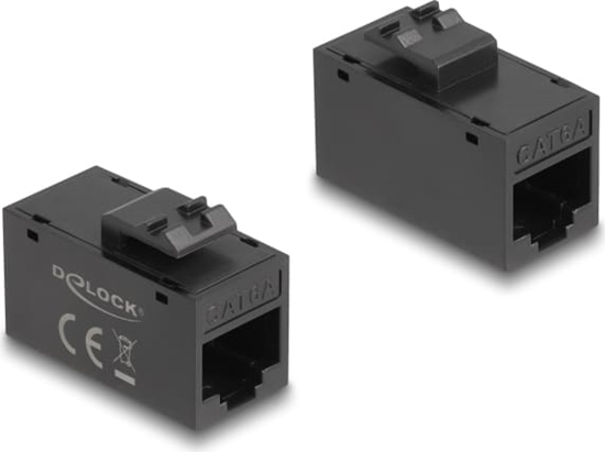 Picture of Delock Keystone Module RJ45 jack to RJ45 jack Cat.6A UTP black