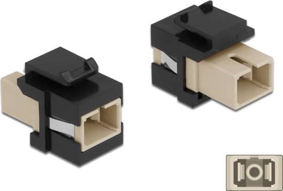 Picture of Delock Keystone Module SC Simplex female to SC Simplex female beige / black