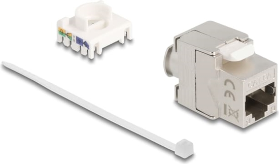 Picture of Delock Keystone Module slimline / shortbody RJ45 jack to LSA Cat.6A shielded 180° toolfree