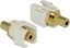 Attēls no Delock Keystone Module stereo jack female 3.5 mm 3 pin > stereo jack female 3.5 mm 3 pin gold plated white