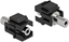 Picture of Delock Keystone Module stereo jack female 3.5 mm 3 pin to stereo jack female 3.5 mm 3 pin black