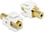 Attēls no Delock Keystone Module stereo jack female 3.5 mm 4 pin > stereo jack female 3.5 mm 4 pin gold plated white