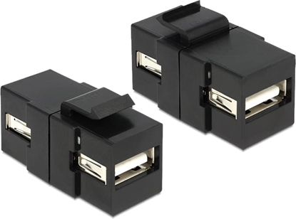 Picture of Delock Keystone Module USB 2.0 A female > USB 2.0 A female black