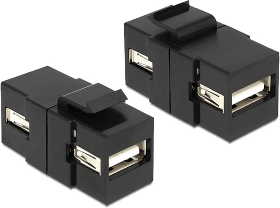 Picture of Delock Keystone Module USB 2.0 A female > USB 2.0 A female black