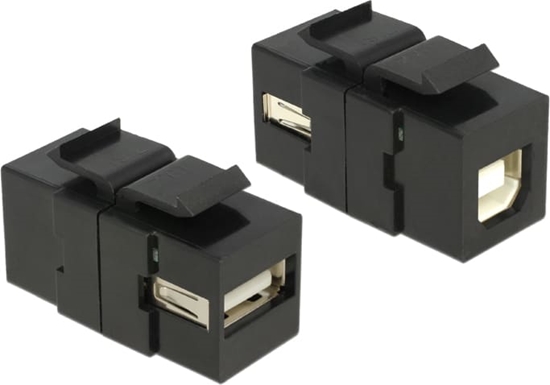 Picture of Delock Keystone Module USB 2.0 A female > USB 2.0 B female black