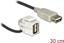 Attēls no Delock Keystone Module USB 2.0 A female 110° > USB 2.0 A female with cable white