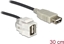 Attēls no Delock Keystone Module USB 2.0 A female 250° > USB 2.0 A female with cable white