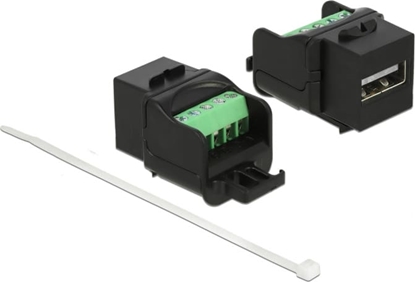Picture of Delock Keystone module USB 2.0 A female to terminal block black