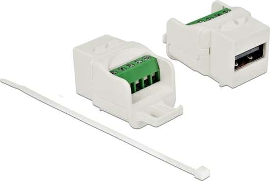 Picture of Delock Keystone module USB 2.0 A female to terminal block white