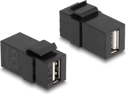 Picture of Delock Keystone Module USB 2.0 A female to USB 2.0 A female black