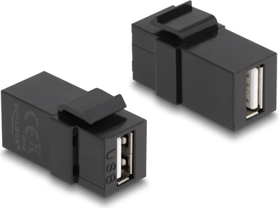 Picture of Delock Keystone Module USB 2.0 A female to USB 2.0 A female black