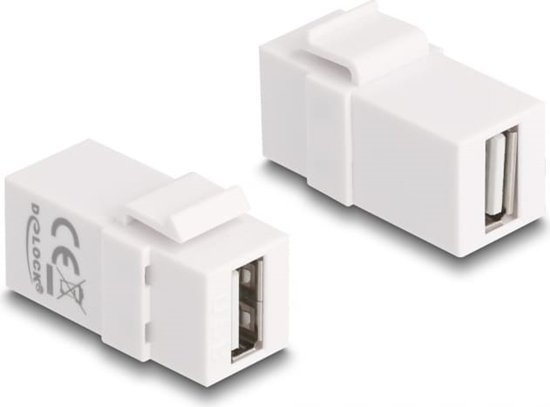 Picture of Delock Keystone Module USB 2.0 A female to USB 2.0 A female white