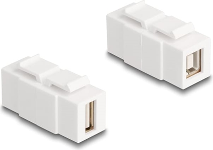 Picture of Delock Keystone Module USB 2.0 Type-A female to USB 2.0 Type-B female can be installed on both sides white