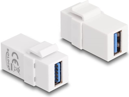 Picture of Delock Keystone Module USB 5 Gbps A female to USB 5 Gbps A female white (1:1)