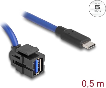 Picture of Delock Keystone Module USB 5 Gbps A female to USB Type-C™ male with cable