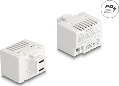 Picture of Delock Keystone Module with 2 x USB Type-C™ Charging Port PD 20 W white