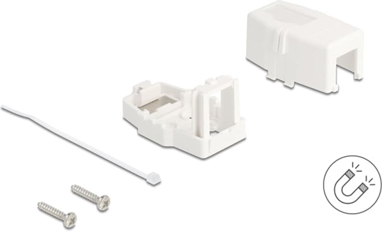 Picture of Delock Keystone Surface Mounted Box 1 Port with magnetic bottom, white
