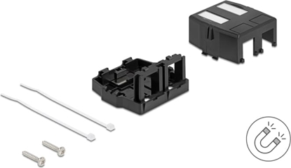 Picture of Delock Keystone Surface Mounted Box 2 Port with magnetic bottom, black