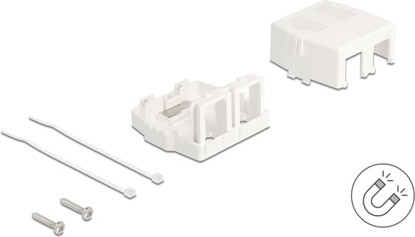 Picture of Delock Keystone Surface Mounted Box 2 Port with magnetic bottom, white