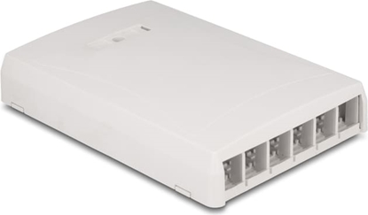 Picture of Delock Keystone Surface Mounted Box surface mounted 6 Port for fiber optic and network white