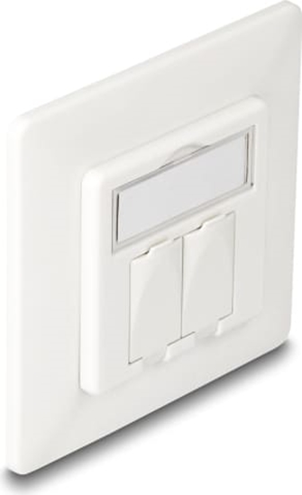Picture of Delock Keystone Wall Outlet 2 Port compact